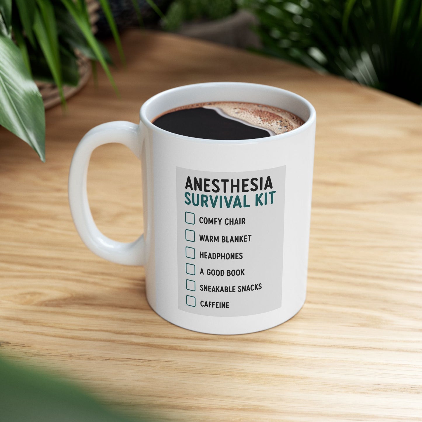 Anesthesia Survival Checklist Mug — Funny Operating Room Coffee Mug (11oz & 15oz)