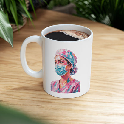 Textured Paint Surgical Nurse Ceramic Mug — 11oz & 15oz
