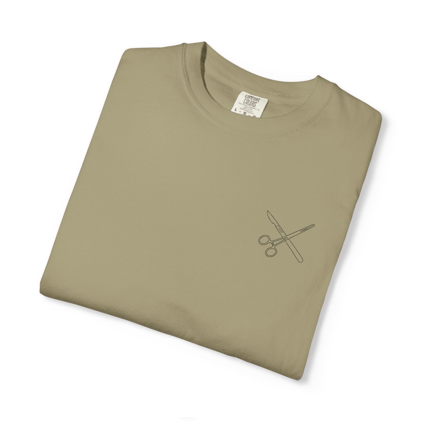 Surgical Instruments Logo T-Shirt | Minimal Pocket Graphic