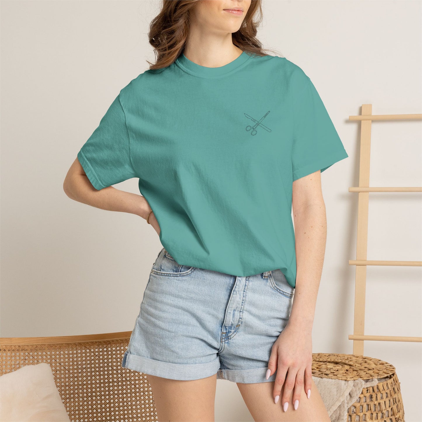 Surgical Instruments Logo T-Shirt | Minimal Pocket Graphic