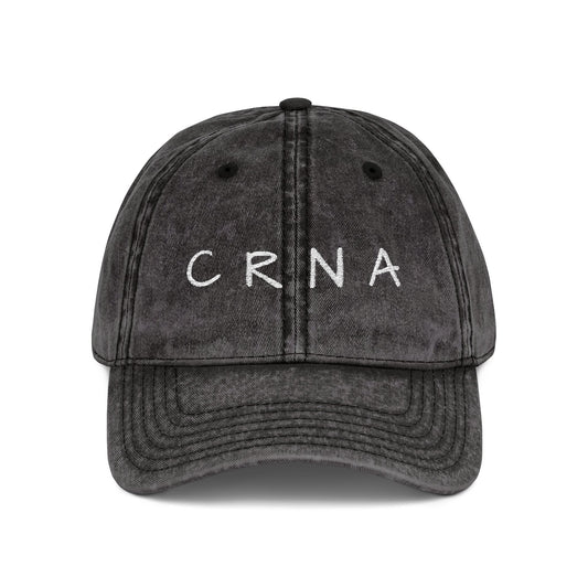 CRNA Embroidered Vintage Cap — Distressed Nurse Anesthetist Hat