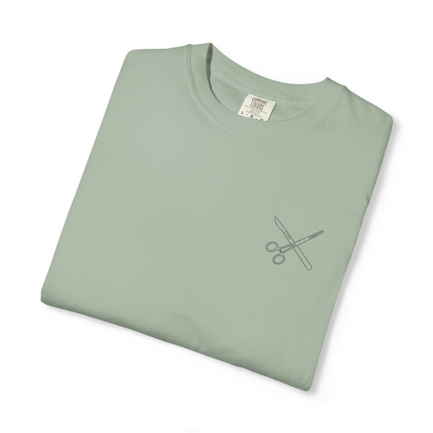 Surgical Instruments Logo T-Shirt | Minimal Pocket Graphic
