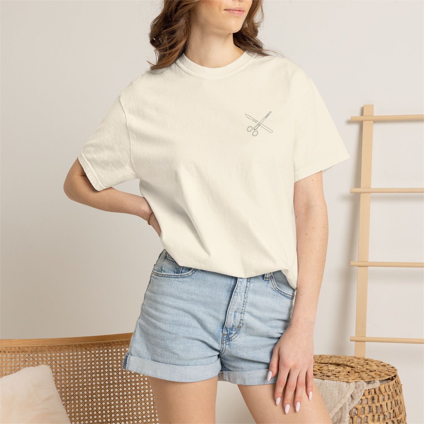 Surgical Instruments Logo T-Shirt | Minimal Pocket Graphic