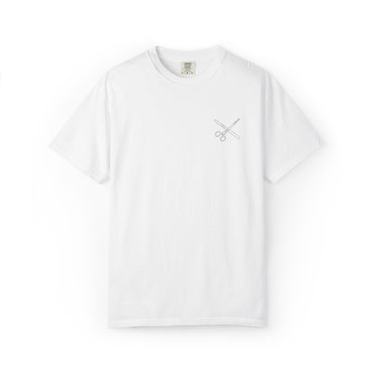 Surgical Instruments Logo T-Shirt | Minimal Pocket Graphic