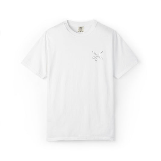 Surgical Instruments Logo T-Shirt | Minimal Pocket Graphic