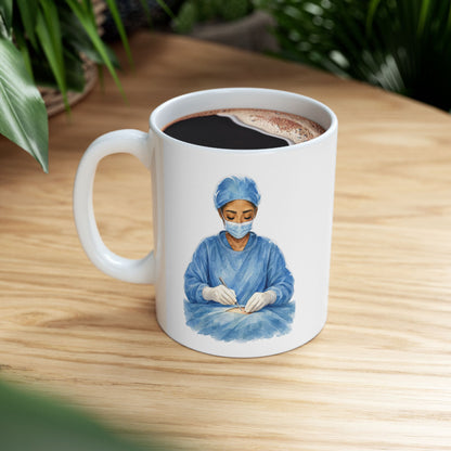 Surgeon Watercolor Ceramic Mug — Surgical Team Coffee Cup (11oz, 15oz)