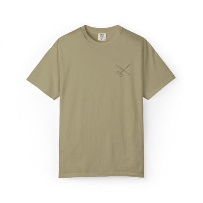 Surgical Instruments Logo T-Shirt | Minimal Pocket Graphic