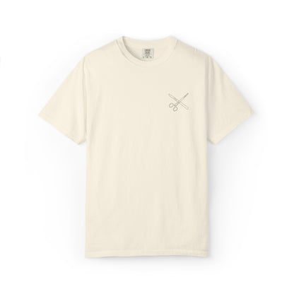 Surgical Instruments Logo T-Shirt | Minimal Pocket Graphic