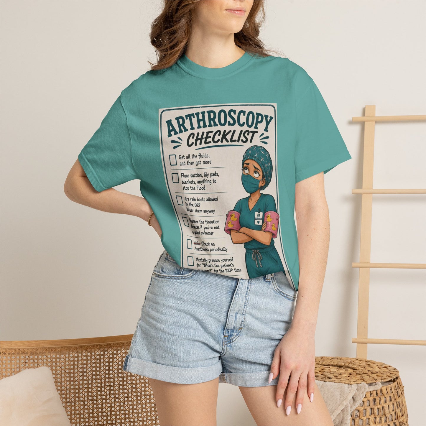Arthroscopy Checklist Nurse T-shirt | Surgery Retro Tee