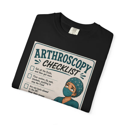 Arthroscopy Checklist Nurse T-shirt | Surgery Retro Tee