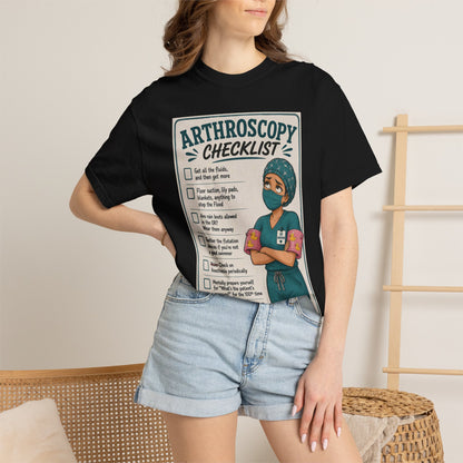 Arthroscopy Checklist Nurse T-shirt | Surgery Retro Tee