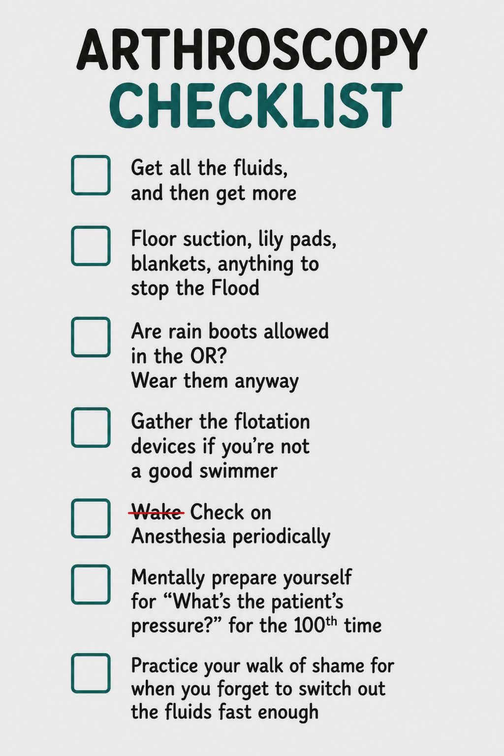Arthroscopy Checklist Mug