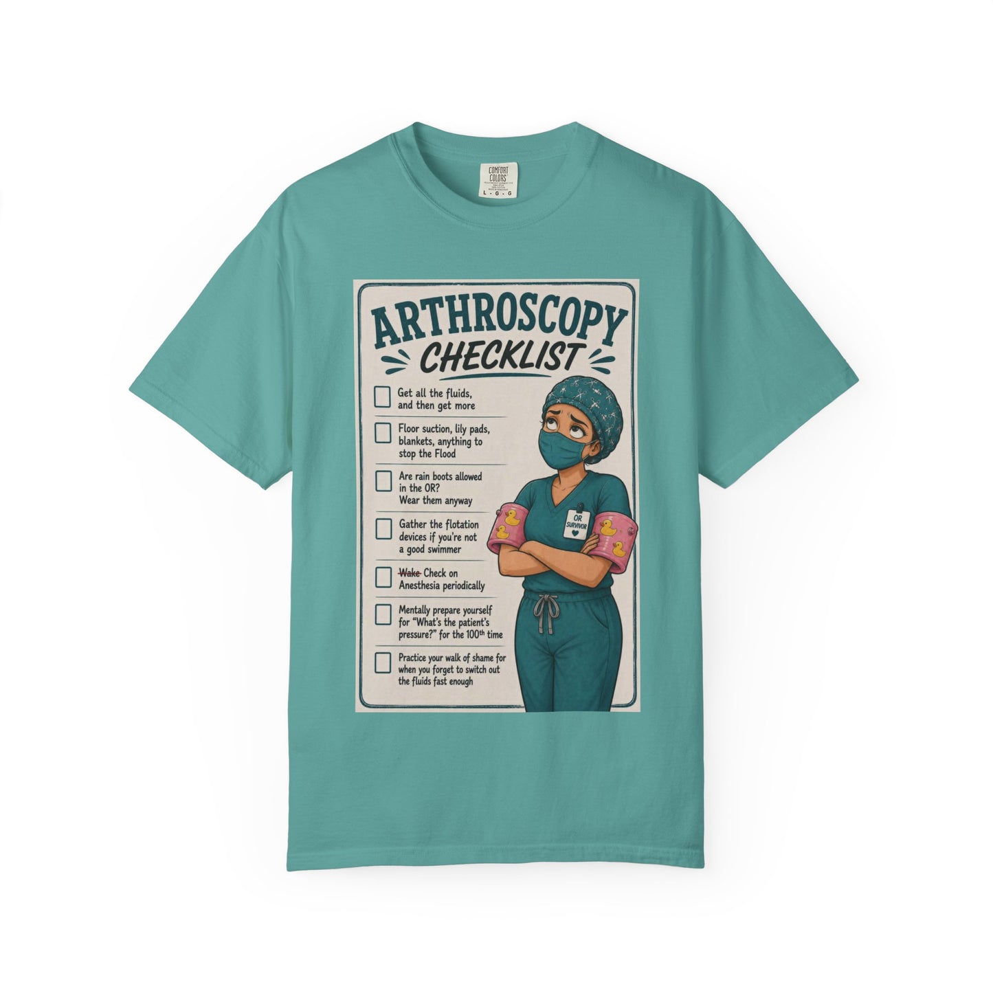 Arthroscopy Checklist Nurse T-shirt | Surgery Retro Tee
