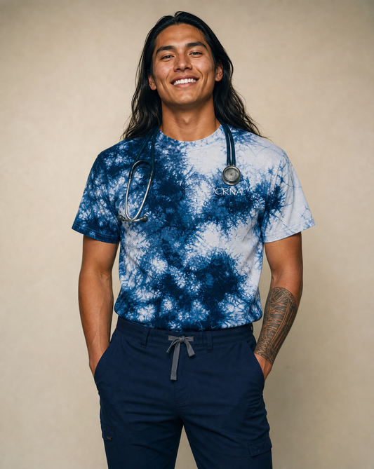 Embroidered "CRNA" Tie-Dye Oversized Tee