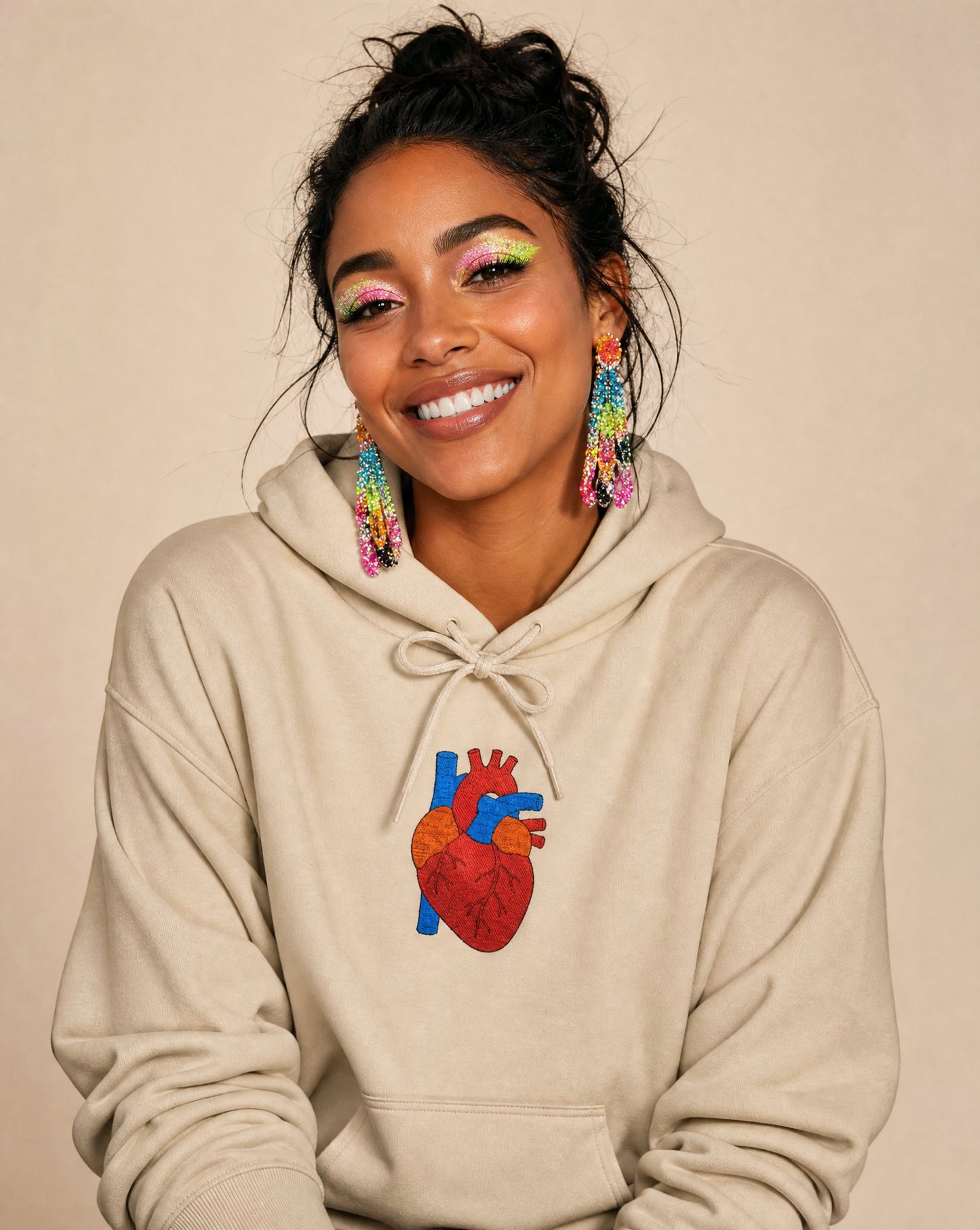 Embroidered Anatomical Heart Hoodie