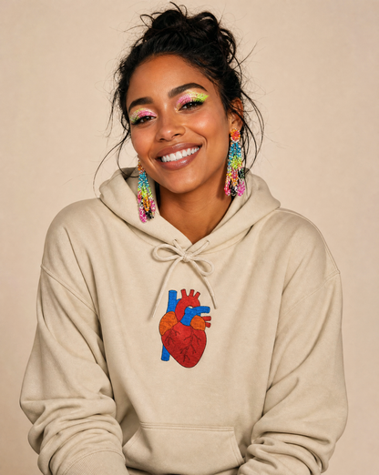 Embroidered Anatomical Heart Hoodie