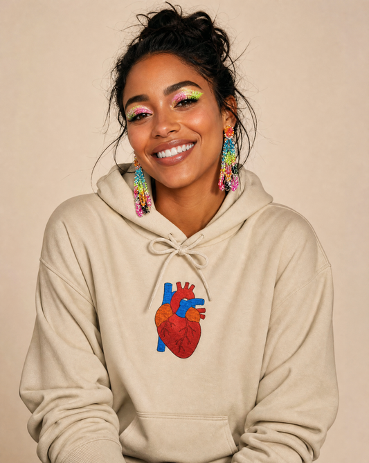 Embroidered Anatomical Heart Hoodie
