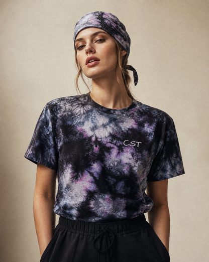 Embroidered "CST" Tie-Dye Oversized Tee
