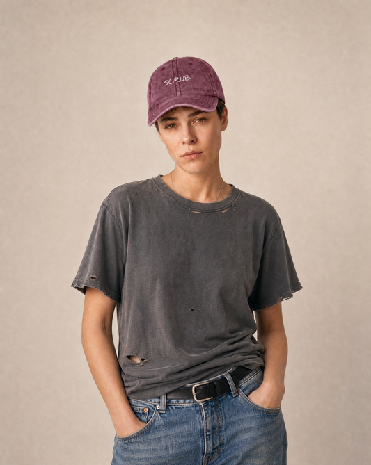 Embroidered 'SCRUB' Vintage Cap - Retro Hat for Nurses & Medical Staff