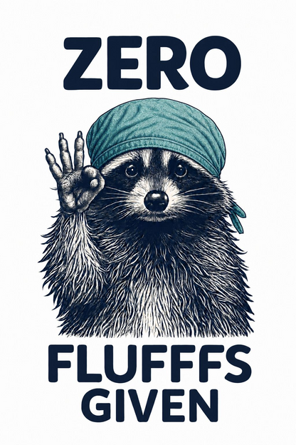 Zero Fluffs Given Raccoon Mug — Funny Scrub Cap Coffee Cup (11oz & 15oz)